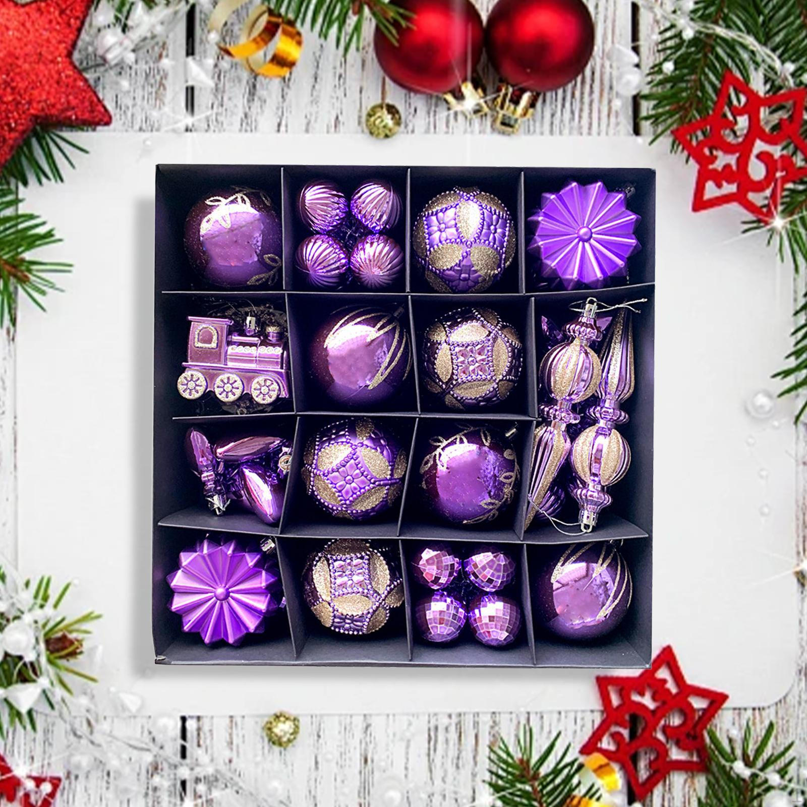 

60 шт. Рождественские украшения подвески подарочный пакет рождественская елка подвеска декоративная Purple ChampagneGold