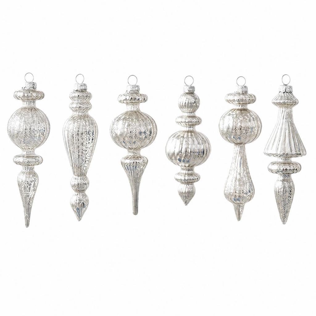6 Pieces Glass Ornaments Light-Catching for Garland Decor, Mantel Displays