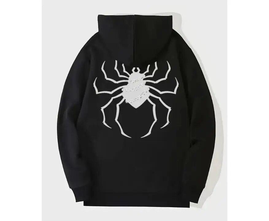 

Новый стиль, спортивный хлопковый топ, новая толстовка унисекс, уличная мода, толстовка с принтом паука, забавная свободная толстовка с капюшоном, модный пуловер унисекс 3XL