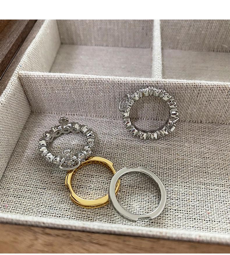 Luxury Zircon Ring: European & American Detachable Two-Way Wear for Women