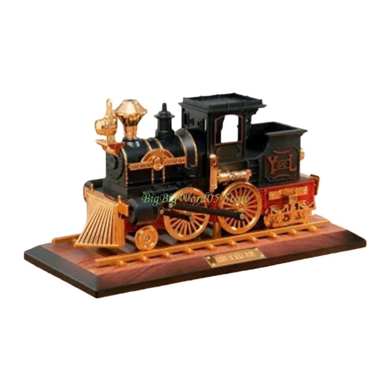 24TE Nostalgic Railway Train And Classical Car Model Wind Up Music Box with Base For Shelf Desktop Decoration Ornament Gift