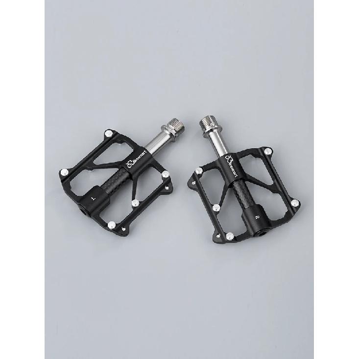 

BikeSmart Pedal 3-bearing Titanium Alloy Shaft For Brompton Aluminum Alloy Left Quick Disassembly Folding Bicycle Pedal Black Normal