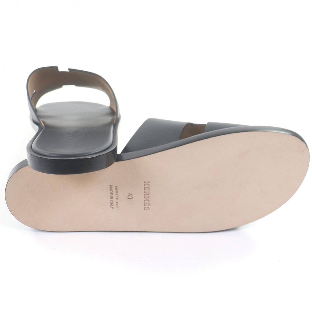 Pristine HERMES Sandals Izmir H logo design shower sandals slides black Used