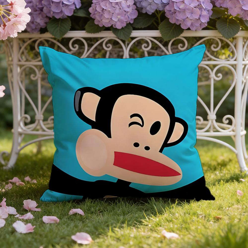 Cartoon P-Paul Frank Monkey Cushion Cover Home & Car Dual-Scene Pillow Cover: Reversible for Premium Comfort