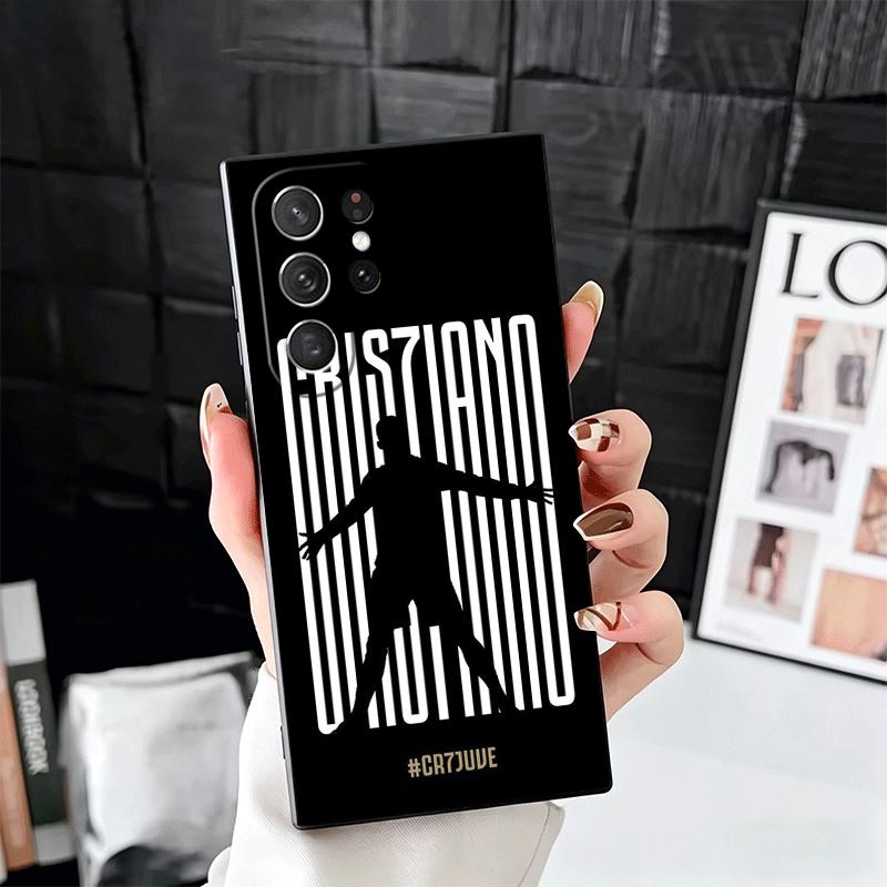 

Football Star R-Ronaldo C-CR7 Soft Phone Case for Samsung Galaxy S26 S25 Edge S24 Ultra S23 Plus S22 S21 FE S20 Black Cover Back Samsung S23 Ultra
