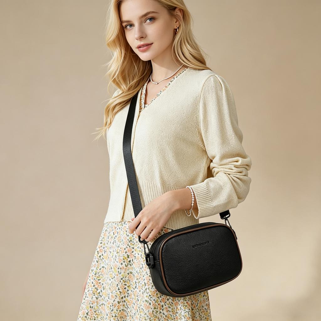 Borsa a tracolla casual da donna, piccola borsa a spalla in morbida pelle PU, mini borsa messenger alla moda per l'uso quotidiano, disponibile in più colori
