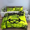 Biohazard Symbol with Splatter Design Bedding Set (1 Duvet Cover, 2 Pillowcases, Duvet Not Included) Sofas