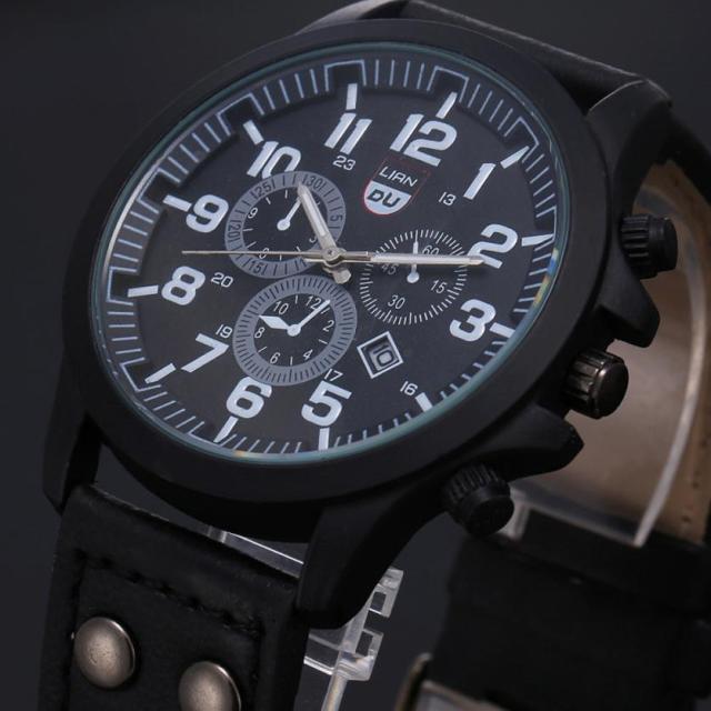 Vintage Classic Watch Men Watches Stainless Steel Waterproof Date Leather Strap Sport Quartz Army