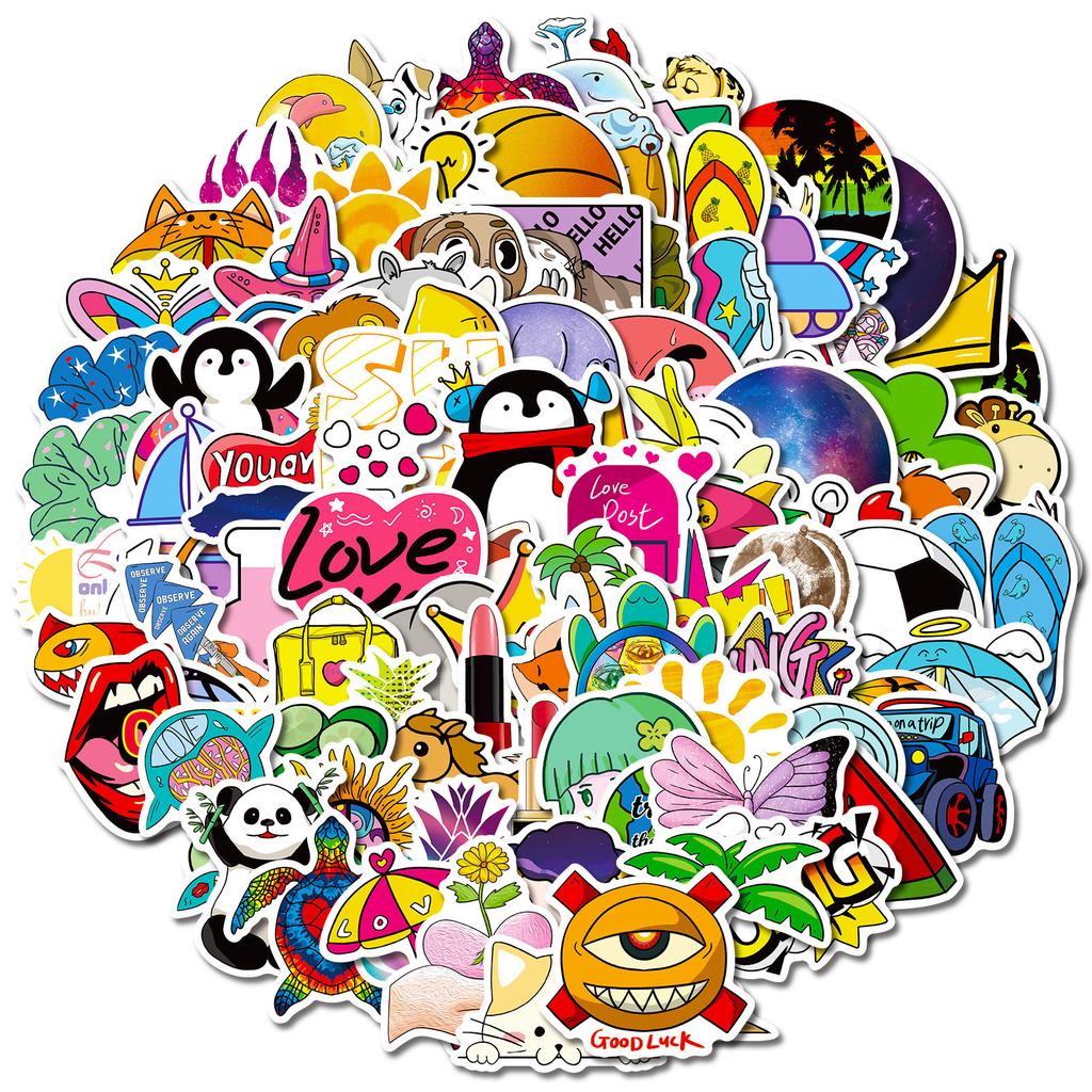 T01040732 Clearance 100 Sheets Animal Small Fresh Graffiti Sticker Suitcase Trolley Case Sticker