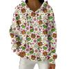 Women's Fashion Casual Christmas Print Pullover Long-Sleeve Hooded Sweatshirt