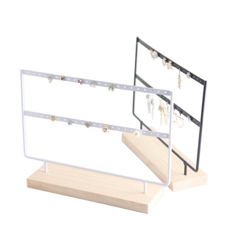 Zhiyu Solid Wood & Iron Perforated Earring Display Stand
