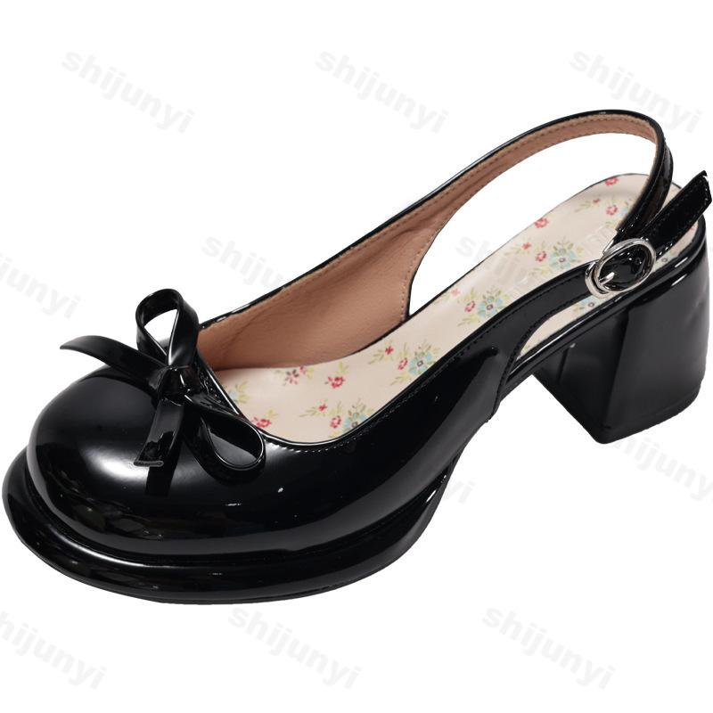 Fashion Women's High-heel Sandals Fashion Thick Heel Butterfly-knot Women Sandals 2025 Summer Ladies Outdoor Gladiator Sandalias