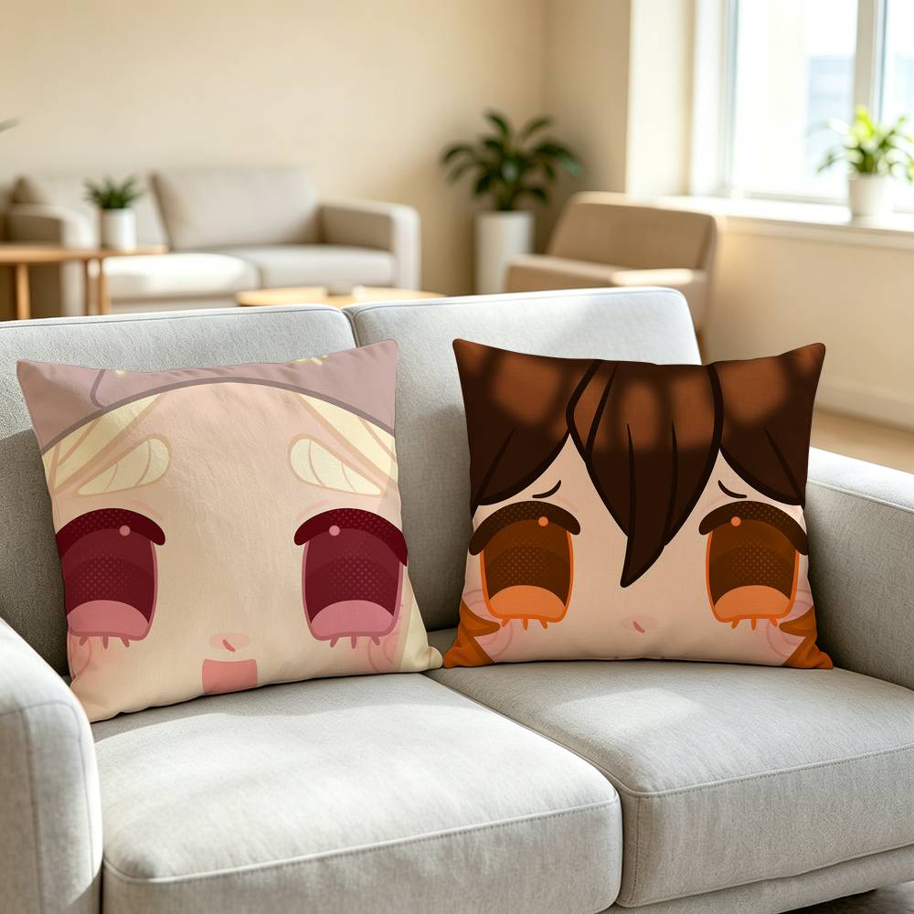 A-Anime Gachiakuta Riyo Reaper Regto Pillow Case Square Double-Sided Sofa Cushion Cover Bedroom Bedside Pillow