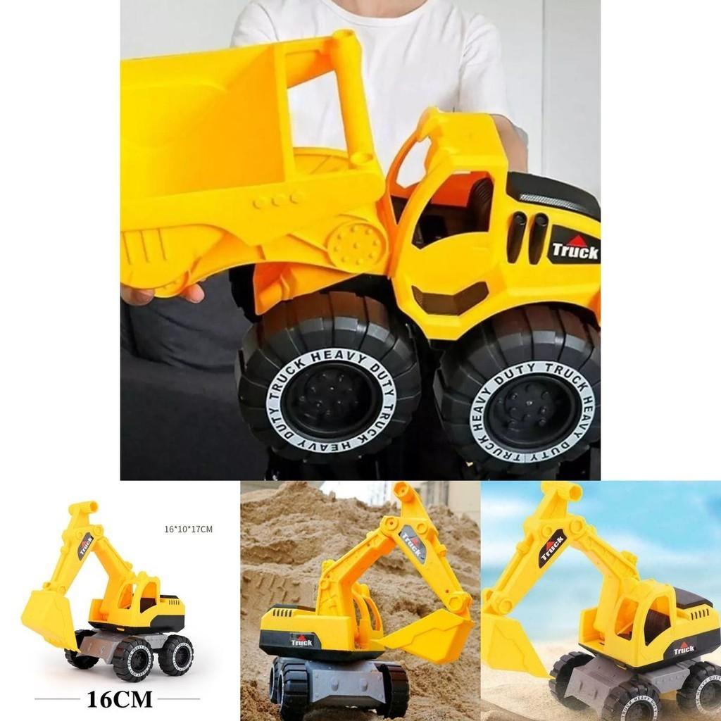 Bright Yellow Engineering Construction Truck Excavator Digger Vehicle Car Toy For Kids