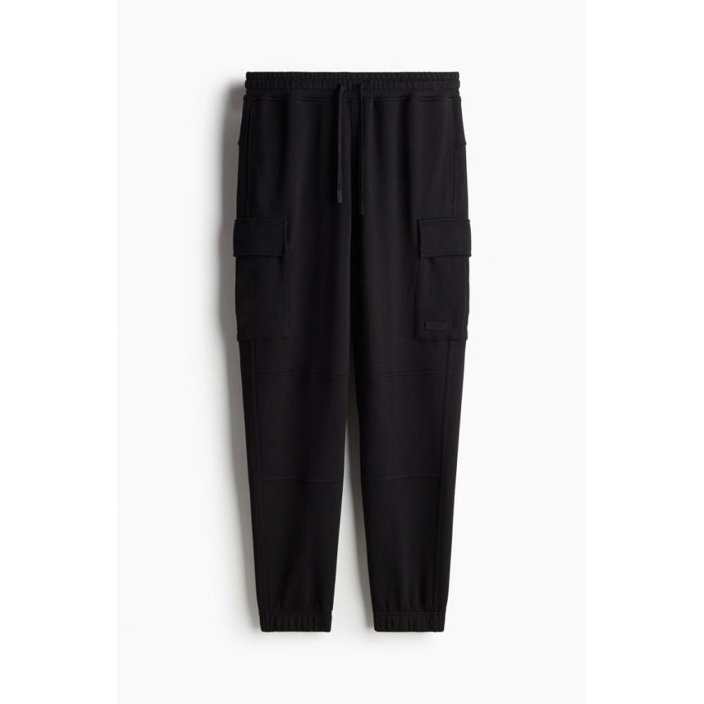 H M dryMove Cotton Cargo Jogger Pants Black