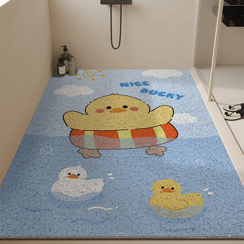 Bathroom Floor Mat Cartoon Wind Silk Ring Non-Slip Mat Shower For The Elderly And Children Bath Floor Mat Anti-Drop Mat Can Be