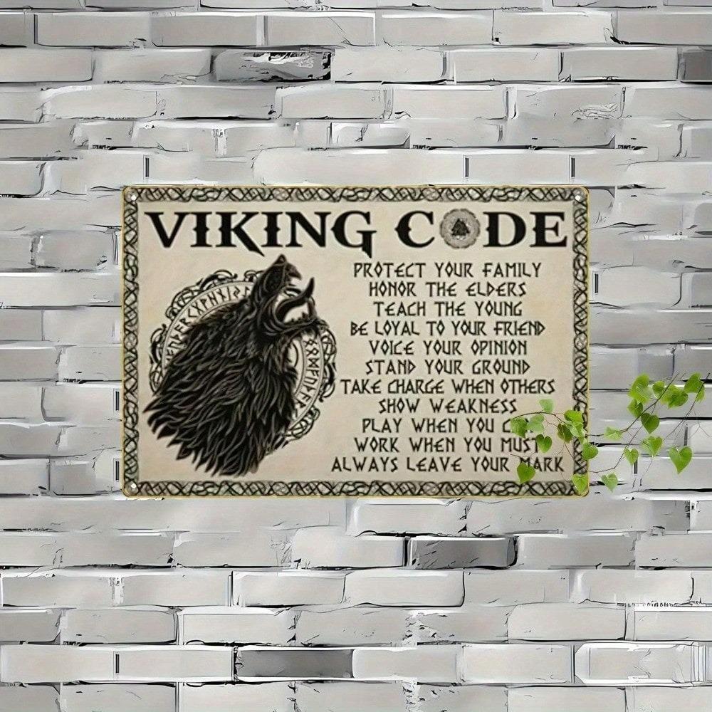 Viking Metal Wall Art Tin Sign 8x12 Inch Aluminum Rustic Pub Decor Garage Man Cave