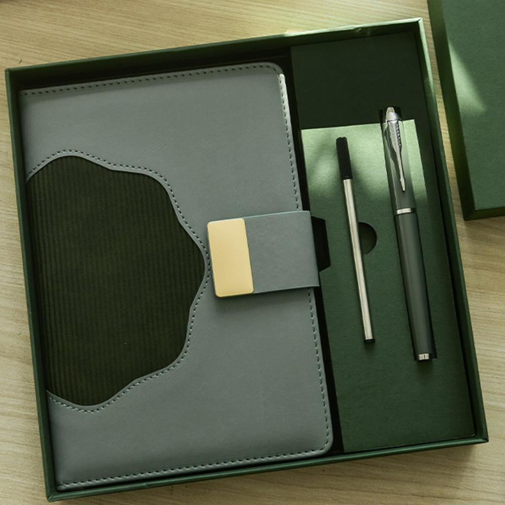 A5 Thick Leather Notebook, Buckle Business Notepad, Meeting Record Book, Travel Log, Student Diary, Excerpt Book, 100 sheets 200 pages