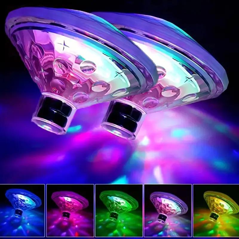 LED Waterproof Floating Underwater Pool Light RGB Disco Glow Show Lamp for Swimming Pool Hot Tub Spa Bath Party Festival Decor Lighting