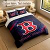 Bedding Set 1 Duvet Cover 2 Pillowcases Boston Red Sox Print Soft Bed Linen Bedroom Decor
