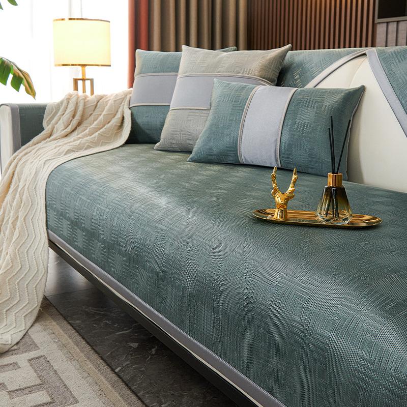 Ice Silk Cool Sofa Cushion  New Summer Model Rattan Mat Seat Cushion Light Luxury Non-Slip Sofa Cover Cross-Border