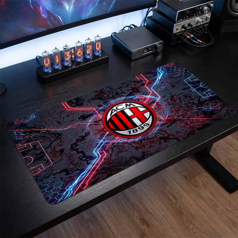 Tappetino per Mouse Grande Stampato AC Milan, Tappetino Morbido in Gomma Antiscivolo per Scrivania da Gioco per Ufficio Laptop Computer Decorazione