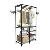 VidaXL Porte-vêtements Acier et tissu non-tissé 87 x 44 x 158 cm Noir