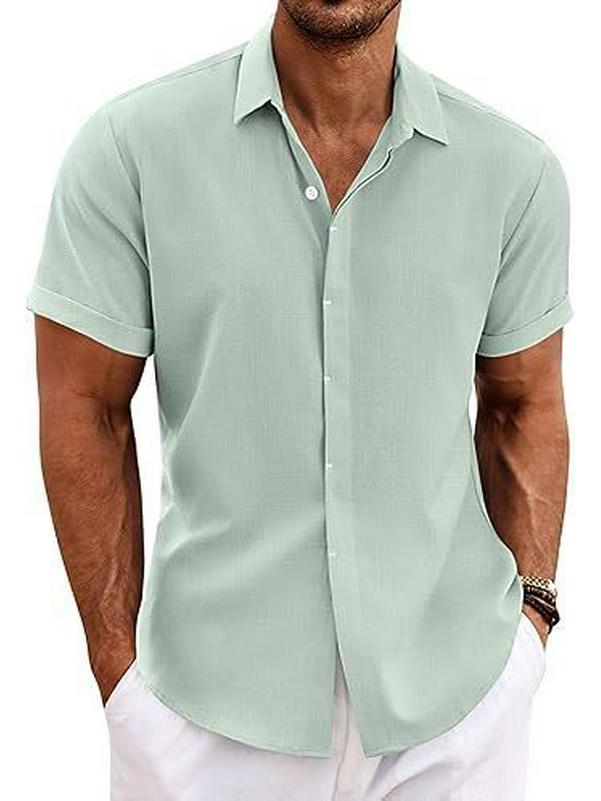 2024 Herren Freizeit Kurzarm Button-Down Strandhemd