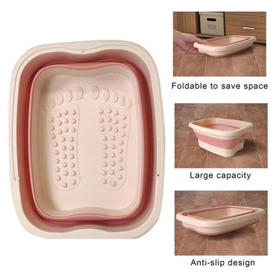 Foldable Wash Basin Plastic Portable Pool Foot Bath Basin Kitchen Fruit Vegetable Washing Basin Footbath Tub Camping Laundry Car Wash Basin