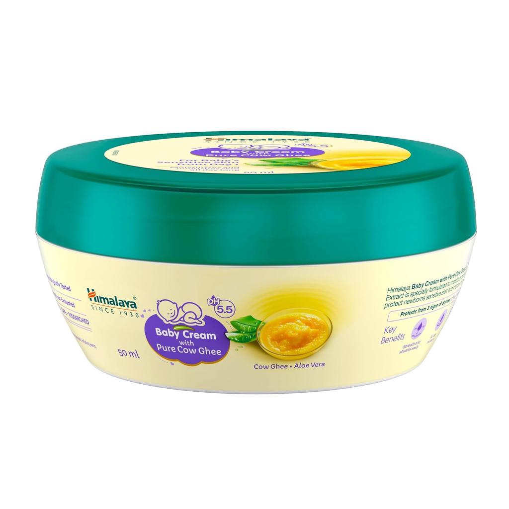 Himalaya Baby Cream with Pure Cow Ghee & Aloe Vera Extract for Dry Sensitive Skin 50ml