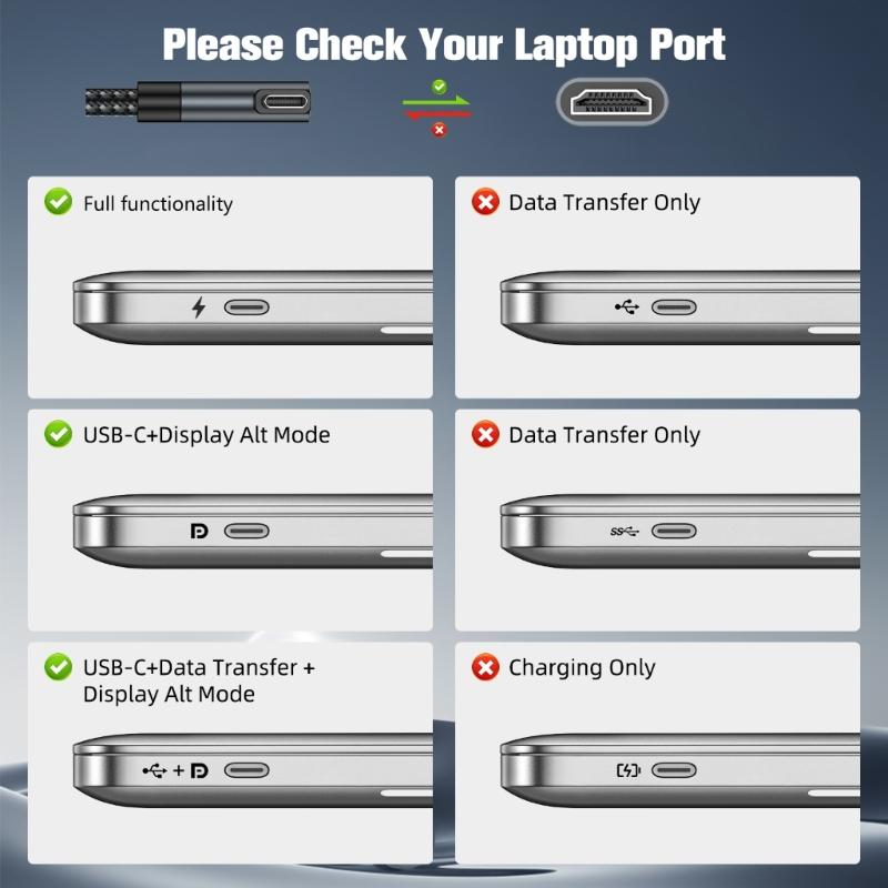 4K HDTV Output Type C Cable USB C to HDTV Cable For High Clear Streaming And Presentations Wide Compatibility