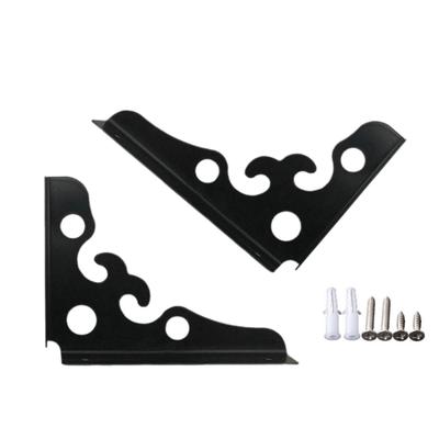 1Pair Vintage Decorative Brackets Metal Wall Shelf Support Brackets Triangular Corner Brackets with Screws Enduring