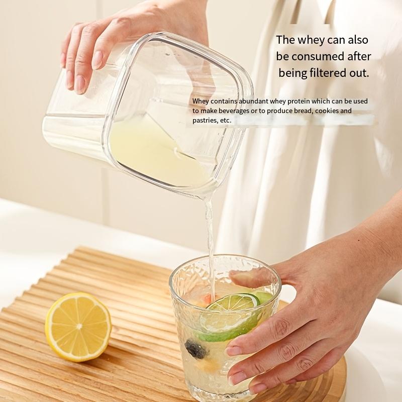 Greek Yogurt Making Set - Ultra Fine Mesh Strainer And Sturdy Flip-Top Rectangular Storage Box, Household Use