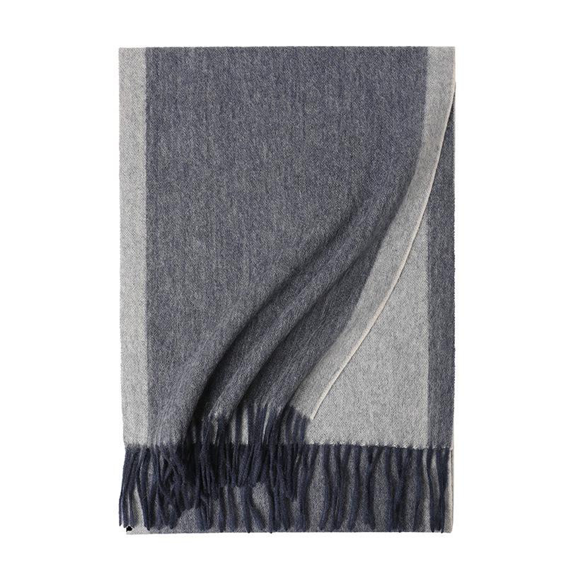 Cashmere color matching warm scarf plain tassel lengthened fashion trend men's and women's autumn and winter scarf