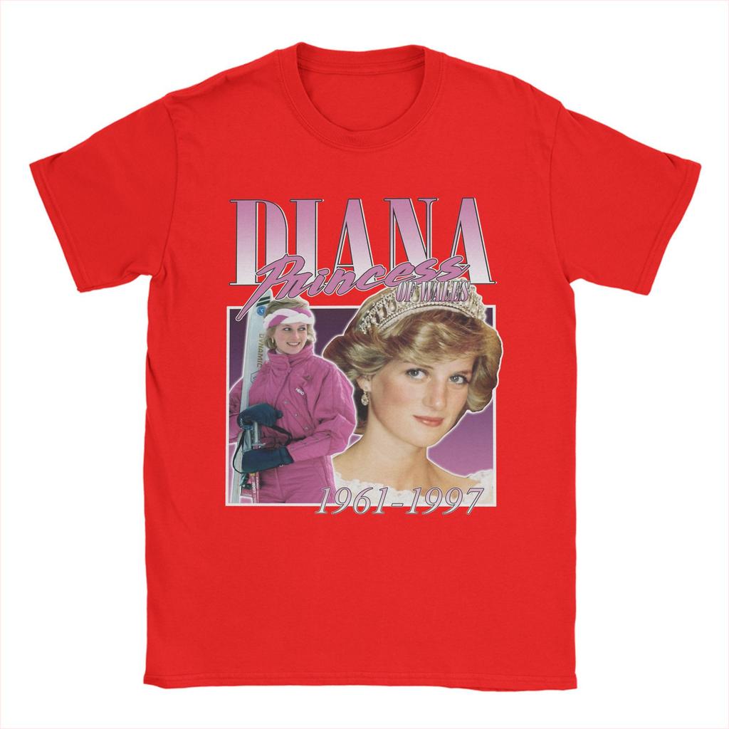 Diana Princess Of Wales 90s Style Men's T Shirt Tees Short Sleeve Crewneck T-Shirts 100% Cotton Graphic Printed Clothing