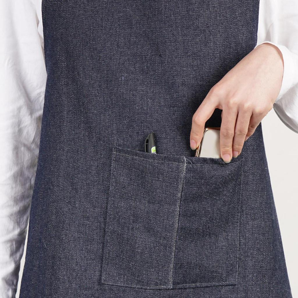 Denim Apron Welding Apron Lightweight Workwear Comfort Bib with Pocket for