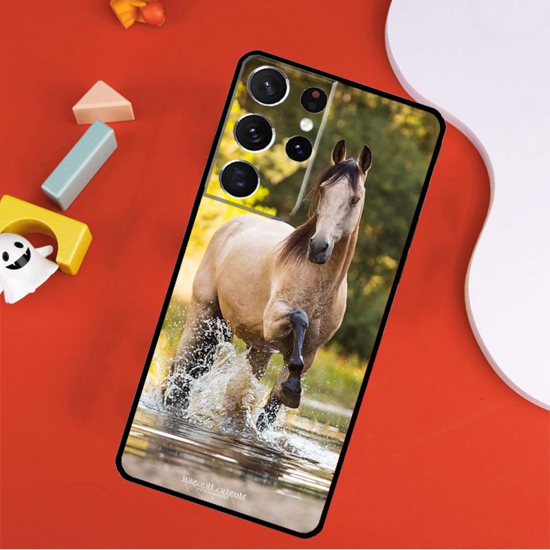 Domineering Cool Horse Phone Case For Samsung Galaxy S25 Ultra S9 S10 S20 S21 FE S22 S23 S24 Plus S24 Ultra Cover