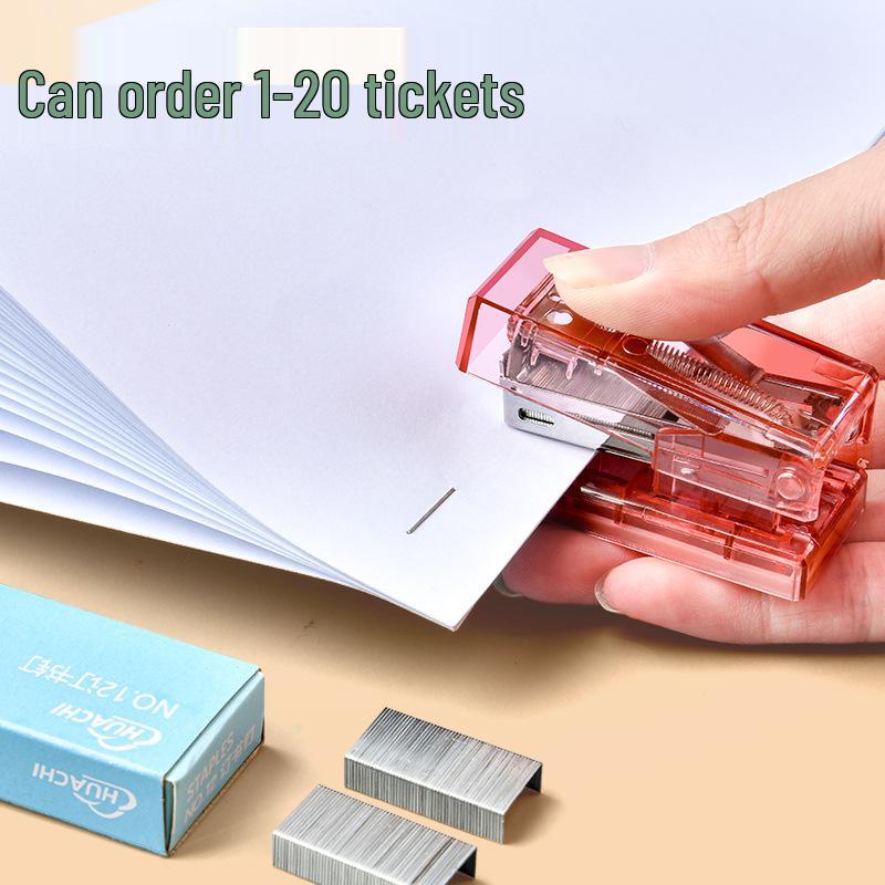 Huachi Mini Transparent Stapler - Effort-Saving Office & Student Tool
