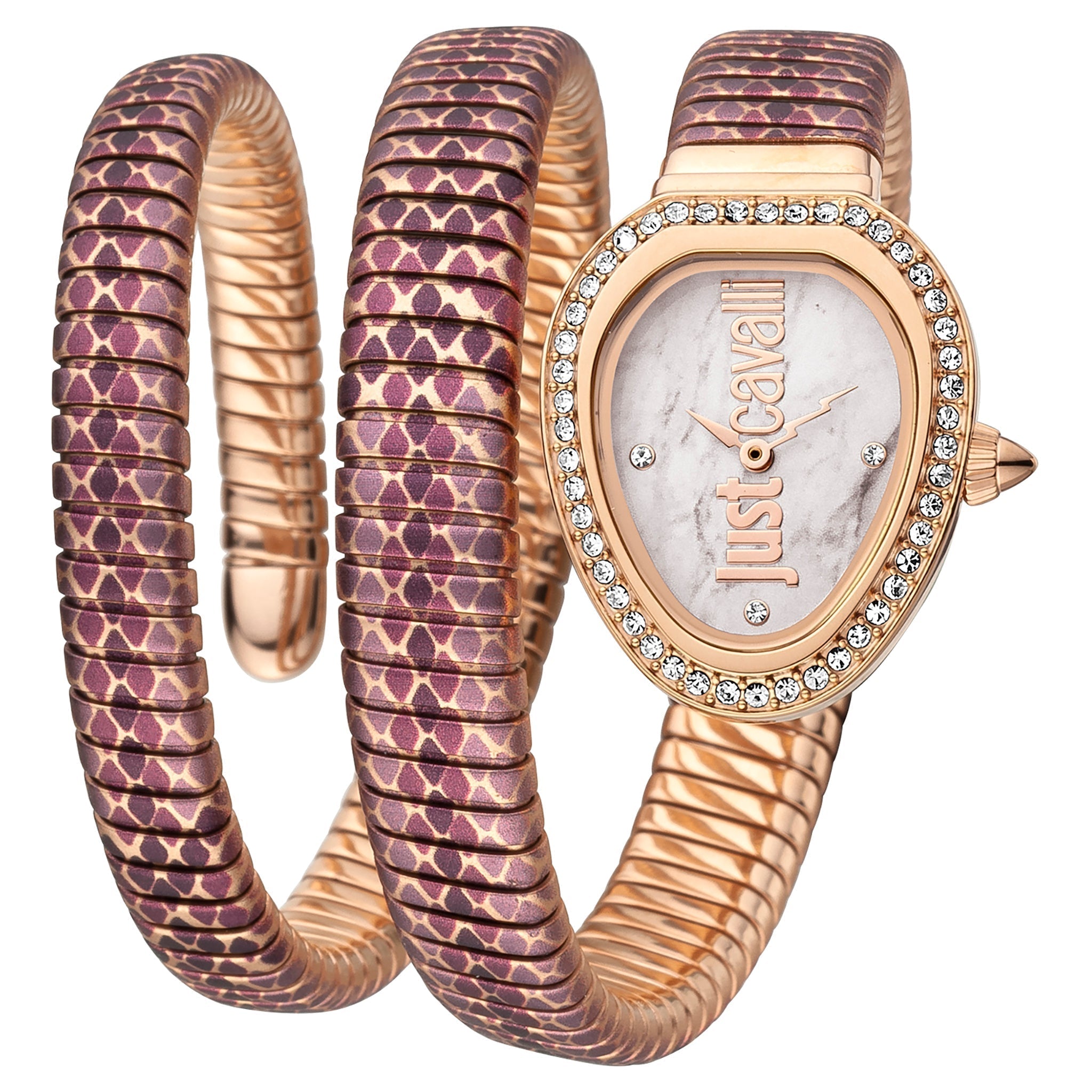 Just Cavalli Glam Snake White Dial
