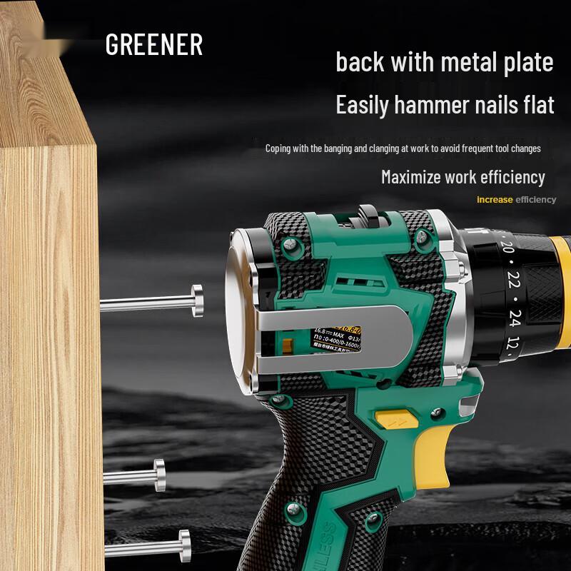 GREENER 16.8V Cordless Brushless Impact Drill CN Plug (adapter Included)