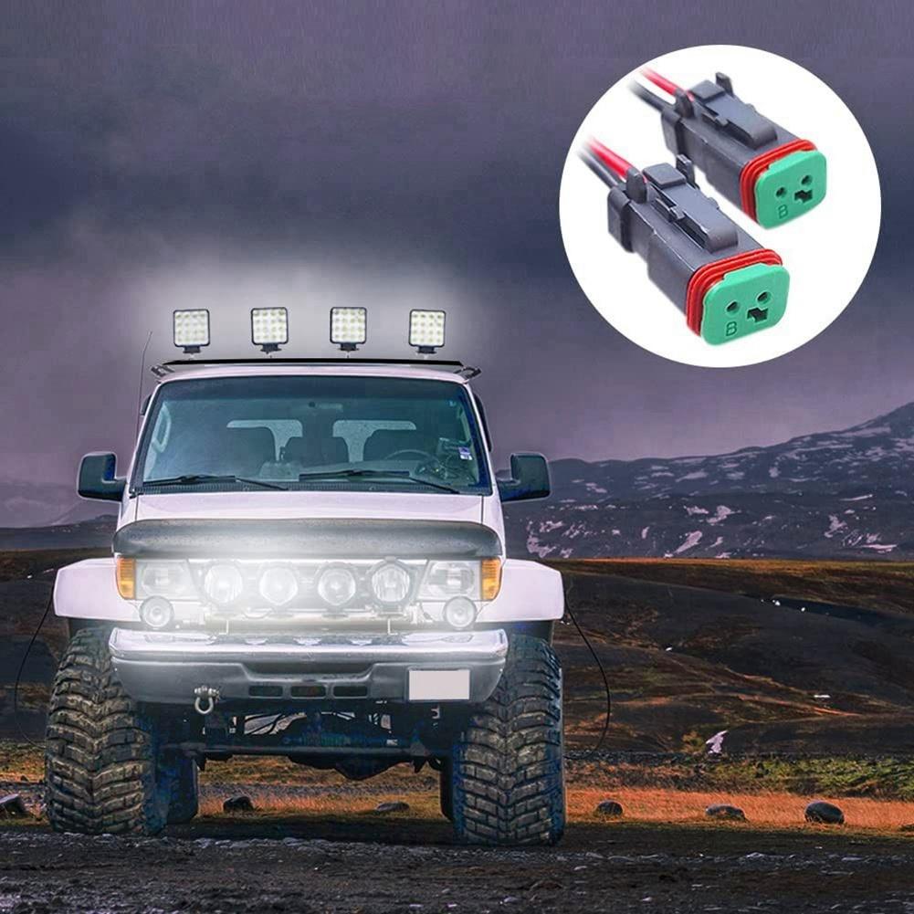 2 Lead 3 In1 Deutsch Dual Outputs DT DTM Female Connector Socket Adapters For LED Pod Lights LED Light Bar