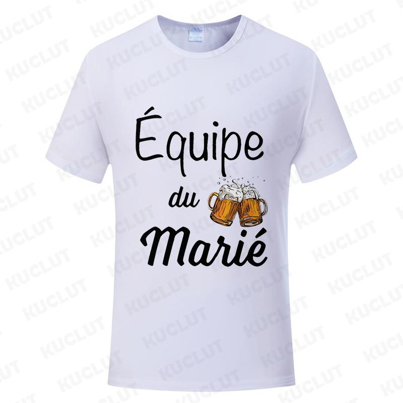 French Evg Team Married Tops Single Farewell Bachelor Party T Shirt Future Groom Man Tshirt Fashion Beer Graphic Wedding Tees