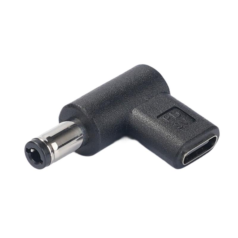 90 Degree Type C Female to 5.5x2.1/5.5x2.5mm Male Plug Adapter Right Angled Converter Power Charging Conversion Head