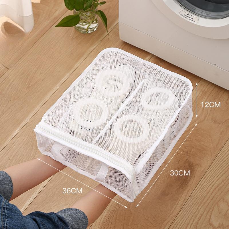 1pc Reusable Mesh 1pc Portable Shoe Washing Bag - Travel Storage Zipper Bag - Keep Shoes and Underwear Clean and Fresh