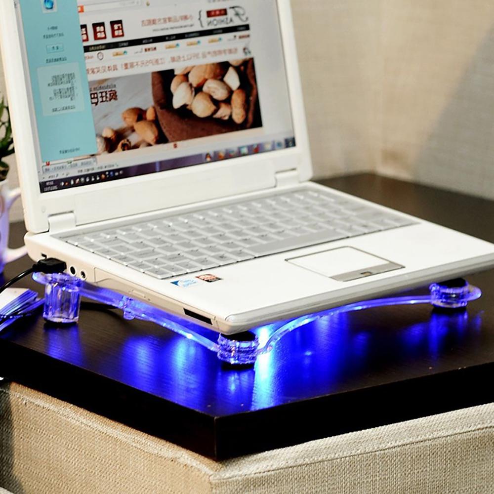 3 Fans USB Cooler Cooling Pad Stand LED Light Radiator For Laptop PC Notebook