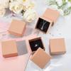 12 Pcs Brown Square Cardboard Jewelry Ring Boxes Paper Retail Gift Box