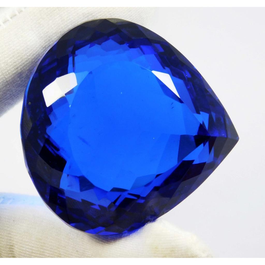 Huge Certified 340.70 Ct Natural Blue Tanzanite Pear Cut Loose Gemstone