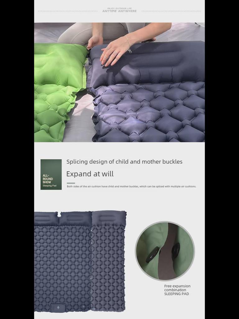 Thickened Inflatable Camping Mattress - Portable, Moisture-Proof Picnic & Tent Mat