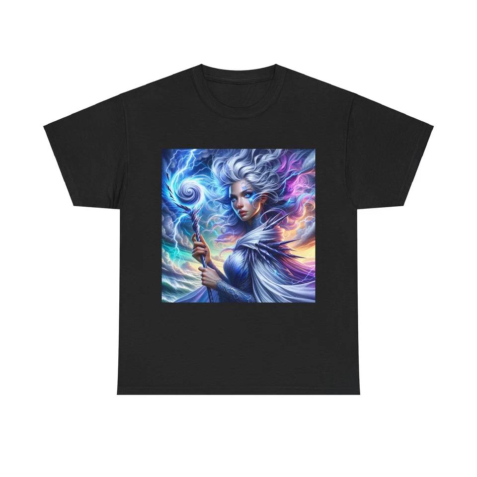 Unisex Adult T Shirt Tempest Mage Storm Energy Artwork Digital XL