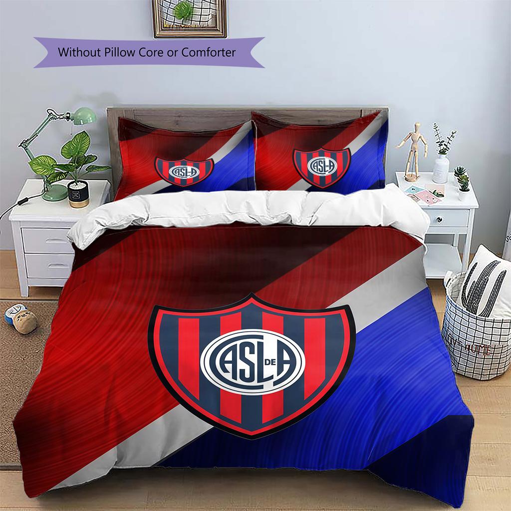 Club Atlético San Lorenzo de Almagro Pattern Bedding Quilt Set Home Decoration Gift (1 * duvet cover + 2 * pillowcase without core)
